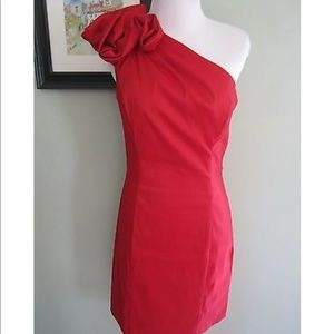 Red Jessica McClintock cocktail dress